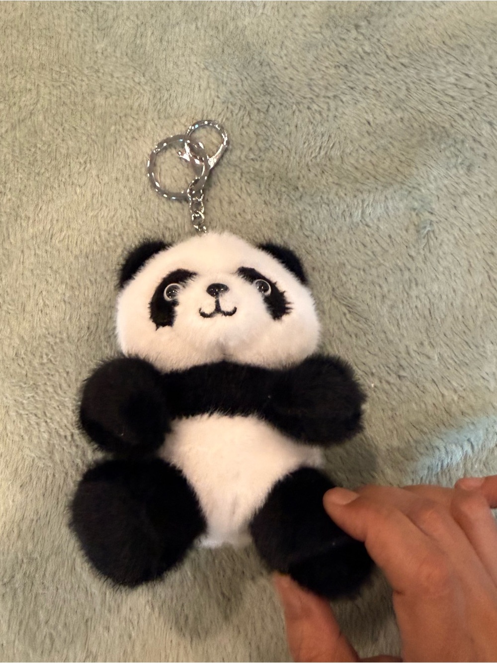 Plush Panda Keychain Bag Charm - Black & White